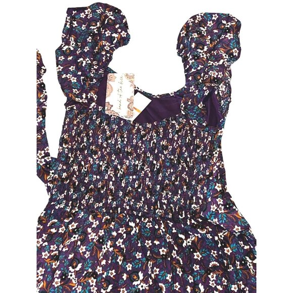 Band of the Free NWT Coraline Purple Floral Crossover Mini Dress Sz Small Womens - Picture 9 of 10